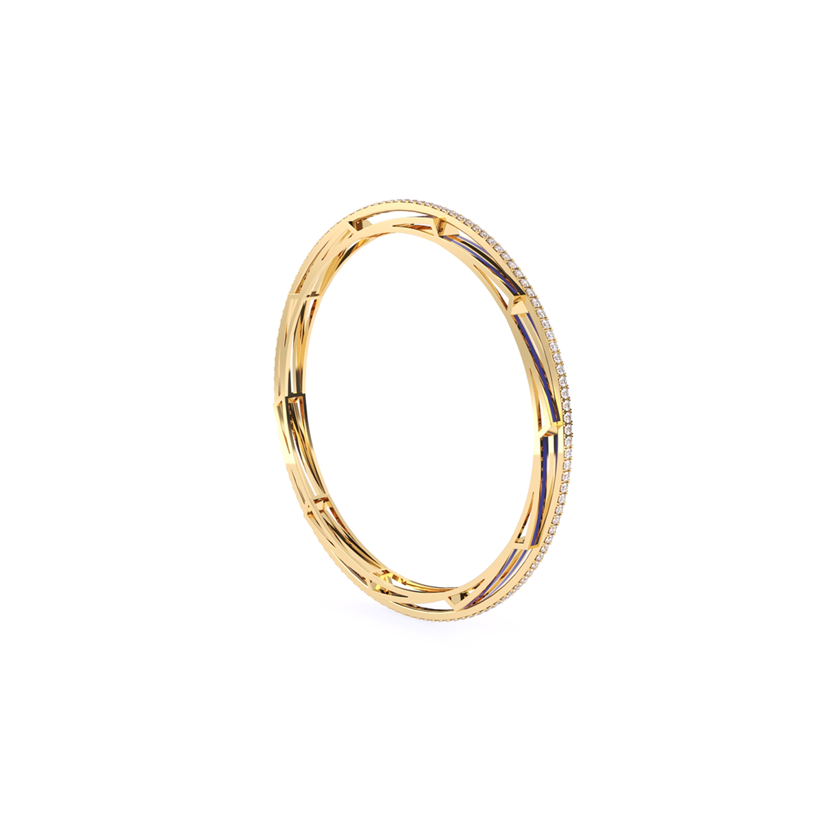 Glamorous Pave Round Diamond Bangle